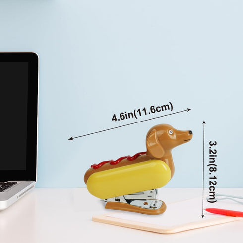 Mini Stapler for Kids Students Novelty Hotdog Desktop Stapler with 1000PCS Staples 12 Sheets Capacity Stationery Animal Stapler for Home Office Gift for kids by YOBRO