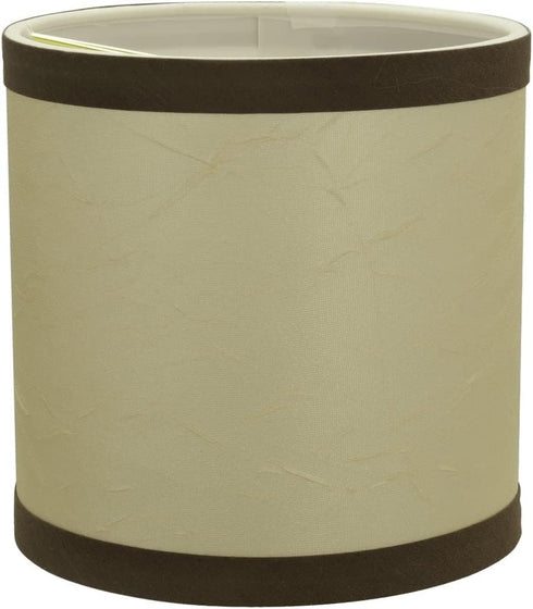 Aspen Creative 31194B 5" 5" 5" Small Clip-On Drum Lamp Shade in Beige and Brown, Top x Bottom x Slant Height