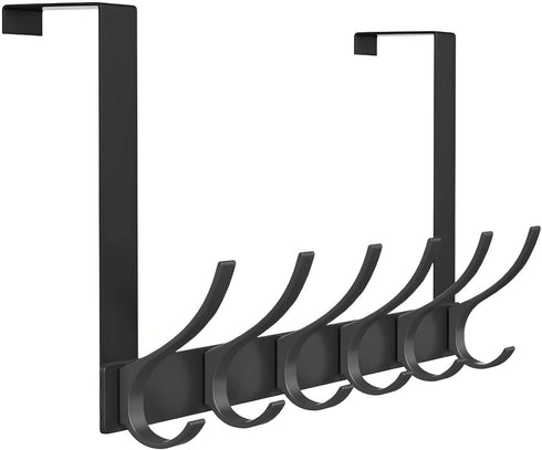Over The Door Hooks, Large Sturdy Door Hanger with 12 Hooks, Heavy Duty Towel Rack for Bathroom, Bedroom, Kitchen