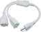 3 Prong Extension Cord Splitter, Indoor Outdoor 1.5 FT Power Cord Splitter 1 to 2, White
