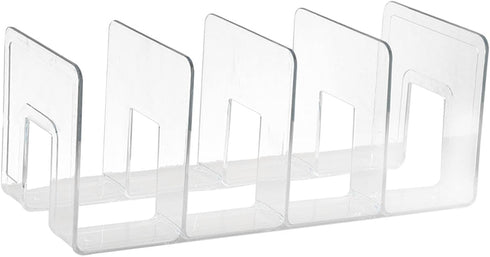 Baoblaze Countertop Book Stand Acrylic Bookends Multifunction Bookshelf Dividers Purse Handbag Organizer for Study Room