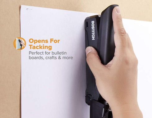 Bostitch Office Black Executive Stapler (INP20-BLK), 20 Sheet Capacity, One Finger Stapling, 210 Staples, Integrated