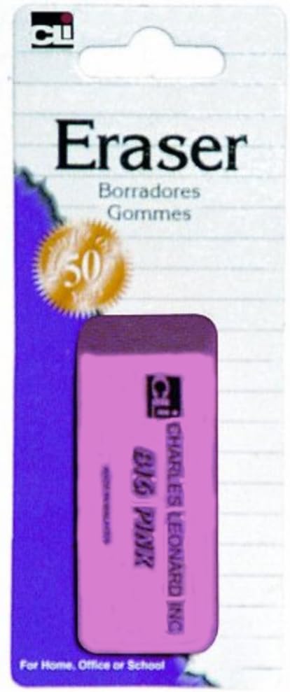 Charles Leonard Pink Pencil Eraser (80791)