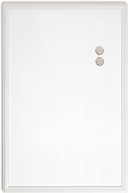 U Brands Farmhouse Dry Erase Board, 20” x 30” with White Frame, Includes Magnets for Office Supplies