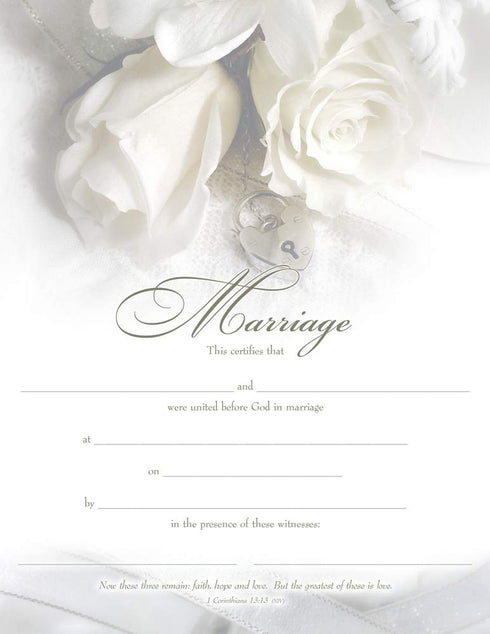 Marriage Certificate Premium, Bronze Foil Embossed (Pk of 6)