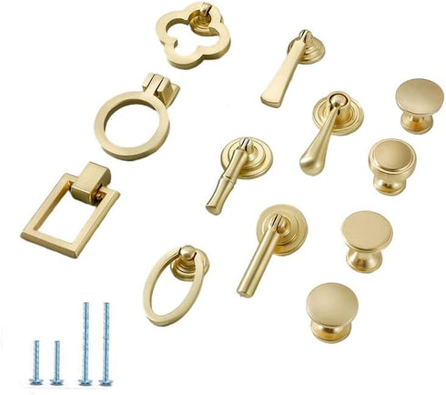 SZOMH Cabinet Handles Gold Cabinet Pulls Solid Zinc Alloy Kitchen Cupboard Single Hole