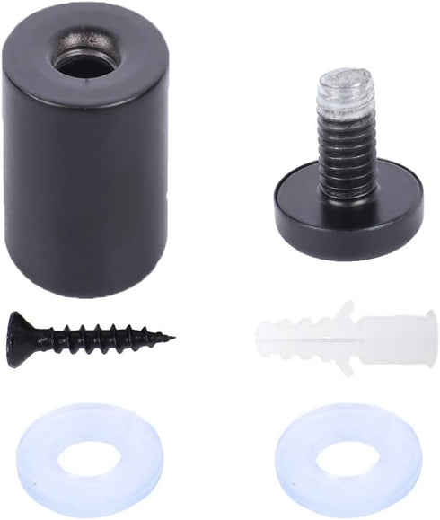 Osring 3/4 x 2 Inch Sign Standoff Mounting Hardware, Black Screw Standoffs for Acrylic Board, Glass Panel, 8 Pack