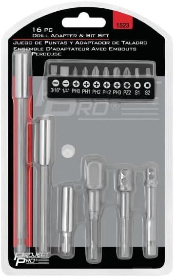 Performance Tool 1523 16pc Drill Adapter & Bit Set, Convert Your Drill into a Powerful Tool
