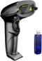 NADAMOO Wireless Barcode Scanner, 328 Feet Transmission Distance, USB Cordless 1D Laser Handheld Reader