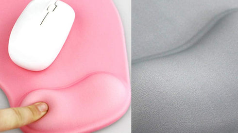 Office Mousepad with Gel Wrist Support, Ergonomic Gaming Desktop Memory Foam Mouse Pad, Pink