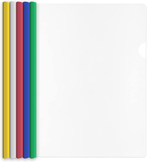 Clear Report Covers Binditek 40 Pack with Sliding Bars, 5mm Sliding Bar File Folder Binder, 25 Sheet Capacity, 5