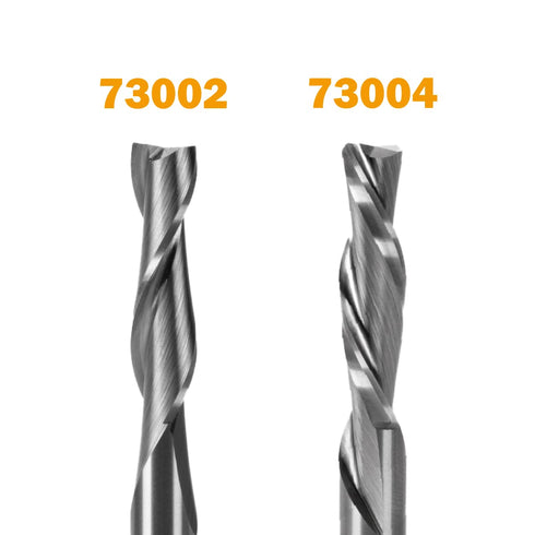 POWERTEC 2-Piece Solid Carbide Spiral Router Bit, 1/4" Shank, Woodworking Router Bits for CNC and Router Tool