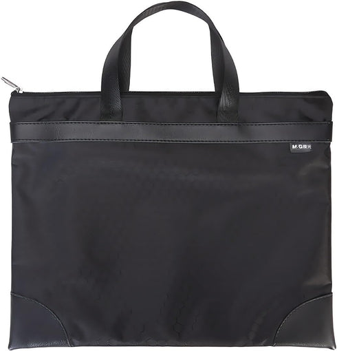 M&G Zipper Pouch with Handle, Large Pocket File Bag for Office Document Storage (Black, 12x15 in)