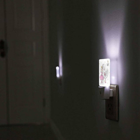 Chrobak LED Night Light,Ballerina Girl with Swan LED Night Light Plug into Wall with Dusk to Dawn Light Sensor White