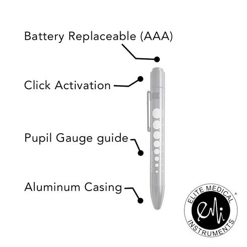 2) Aluminum LED Pupil Gauge Click Penlight (Purple x