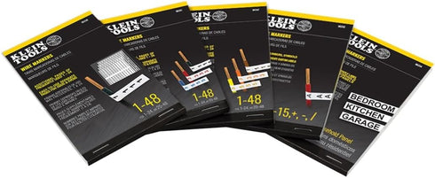 56250 1-48 Klein Tools Wire Marker Book for Cable Management, Electric Panel Organization Wire Label Stickers, Numbered