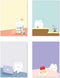 Monolike Memopad Gureum's Daily Life design SET - 4 Packs, 4 Different