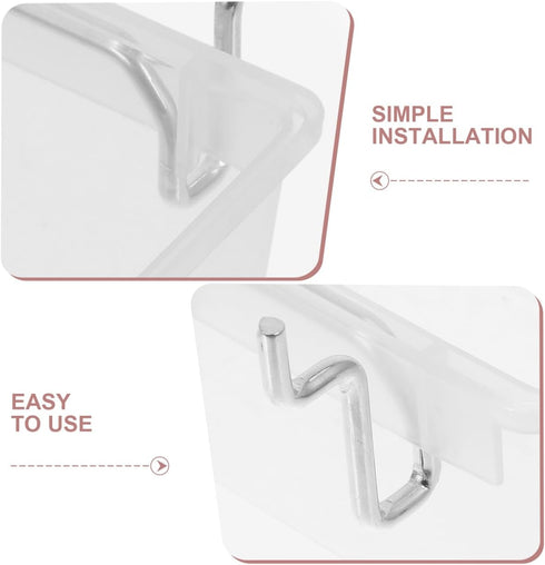 6Pcs POPETPOP Pegboard Bins Kit with Hooks Clear Plastic Storage Organizer Bins for Workbench Garage Tool Parts