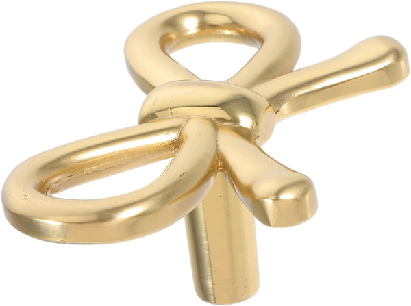 Cabilock Brass Bowknot Drawer Handle Small Cabinet Wardrobe Door Pull Vintage Bow