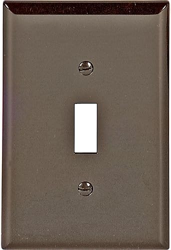 Cooper Wiring Devices PJ1B Unbreakable Mid Size 1-Gang Toggle Wallplates Polycarbonate, Brown