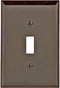 Cooper Wiring Devices PJ1B Unbreakable Mid Size 1-Gang Toggle Wallplates Polycarbonate, Brown
