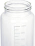 Moonetto 2 Pack 1000 mL Wide Mouth Graduated Round Borosilicate Glass Bottle with GL70 Blue Polypropylene Screw Cap