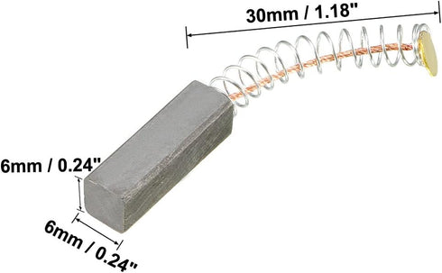 uxcell 10Pcs Carbon Brushes, 20mmx6mmx6mm for Electric Motor, Power Tool Replacement Repair Parts