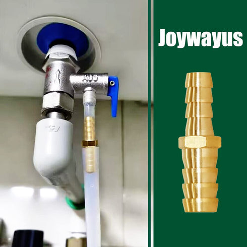 Joywayus 3/8" to 1/2" Reducer ID Hose Barb Splicer, Brass Water/Fuel/Air Hex Union Fitting
