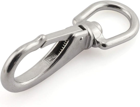 1-Pack M7 Swivel Eye Snap Hook 304 Stainless Steel Multi-Use Spring Snap Hook for Boat Marine Pet Chains
