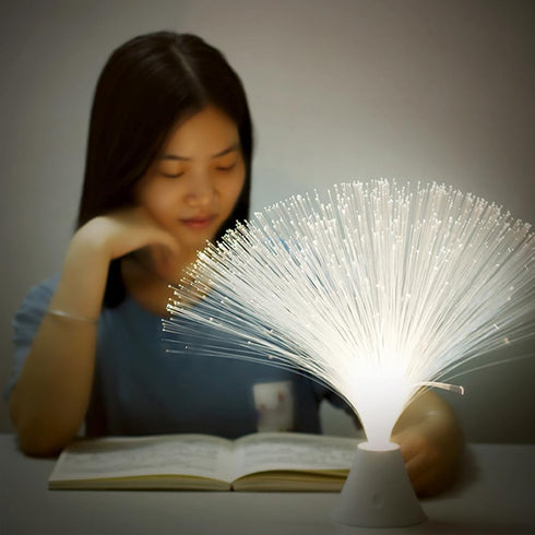 Fiber Optic Lamp, LED Colourful Changing Centerpiece Sensory Multicolor Light Fountain Ice Calming Mood Bedroom