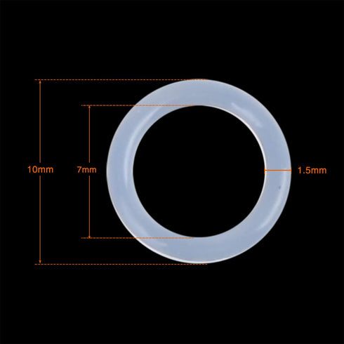 X AUTOHAUX Silicone O-Rings, VMQ Seal Gasket for Compressor Valves Pipe Repair, 10mm OD 7mm ID, White, Pack of 100