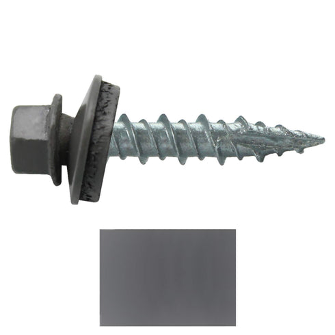 Metal Roofing Screws: (250) 10 x 1" Charcoal Hex Head Sheet Metal Roof Screw with EPDM Washer