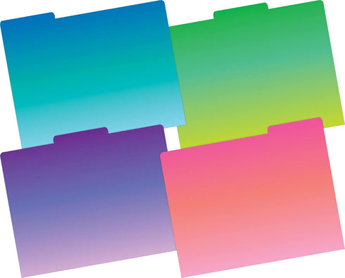 Barker Creek Designer File Folders - 14pt Stock, Tie-Dye and Ombré, Multi-Design Set, Letter Size, 36/Set