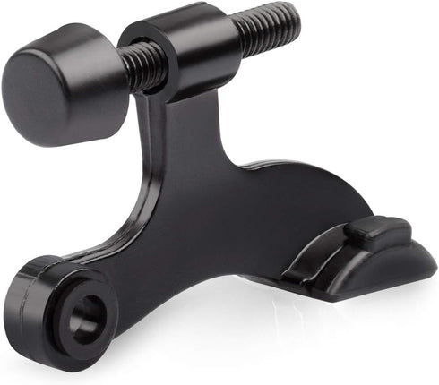 HOMOTEK 12 Pack Hinge Pin Black Door Stopper - Adjustable Heavy Duty Door Stopper 2-1/2"x1-3/4” with Black Rubber