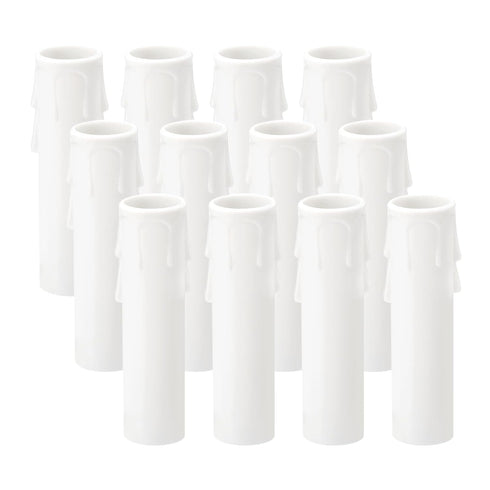 PATIKIL 3.5 Inch Tall Candle Covers Sleeves, 12Pcs Plastic E12 Chandelier Socket
