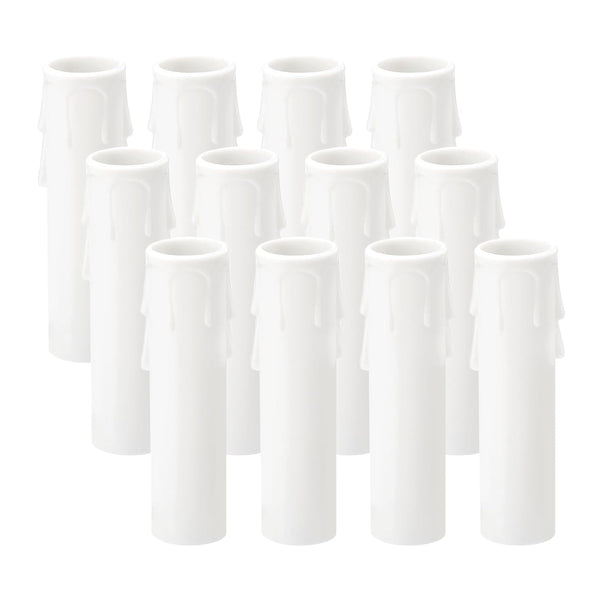 PATIKIL 3.5 Inch Tall Candle Covers Sleeves, 12Pcs Plastic E12 Chandelier Socket