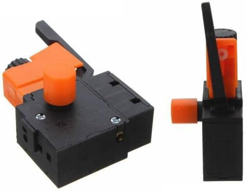 FA2-6/1BEK Lock on Trigger Switch Power Tool Electric Hand Drill Speed Control Push Button Switch Replacement Parts AC 250V 6A 5E4 Orange, Pack of 2 by LDEXIN