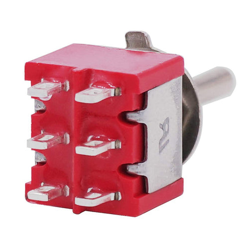 Twidec 6Pcs Mini Momentary Toggle Switch DPDT 3 Position 6 Pins (0N)-Off-(ON) Miniature Toggle Switch with Waterproof