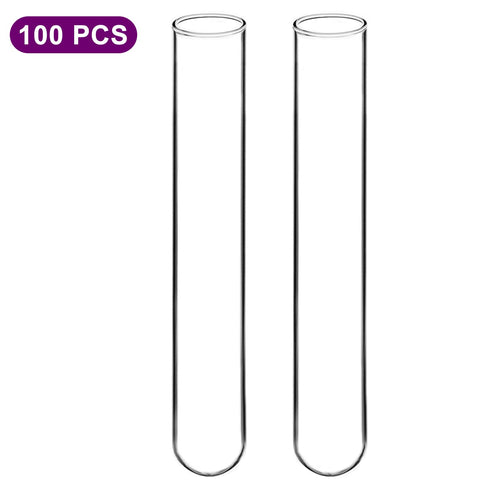 Glass Test Tubes, Sturdy Round Bottom Clear Lab Tubes (100, 12x75 mm)