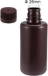 uxcell Plastic Lab Chemical Reagent Bottle 500ml/16.9oz Small Mouth Liquid Storage Container Brown 2pcs