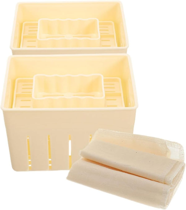 ibasenice Tofu Press Mold Box Set with Cheesecloth Homemade Bean Curd DIY