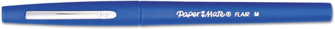 Paper Mate Flair Medium Felt Tip Stick Pen, Blue Ink, .7mm, Dozen