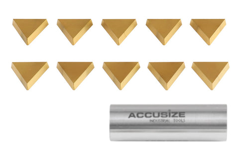Accusize Industrial Tools Tpg322 Tin Coated Carbide Inserts, 10 Pcs/Box