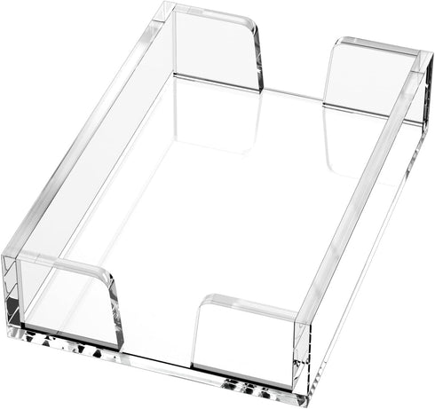 WINFFOR Acrylic Notepad Holder Dispenser - 4x6 in Sticky Note Memo Holder, Self-Stick Note Pad Organizer (W/O Pads),