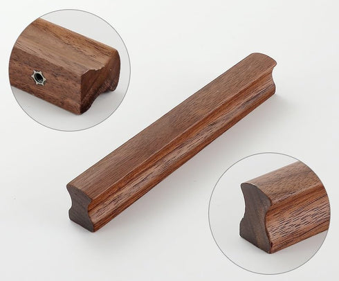 PIYYQNY 6 Pack 128mm/5 Inches) Cabinet Knobs Natural Wood Cabinet Pulls Drawer Wardrobe Wooden Handles Suitable