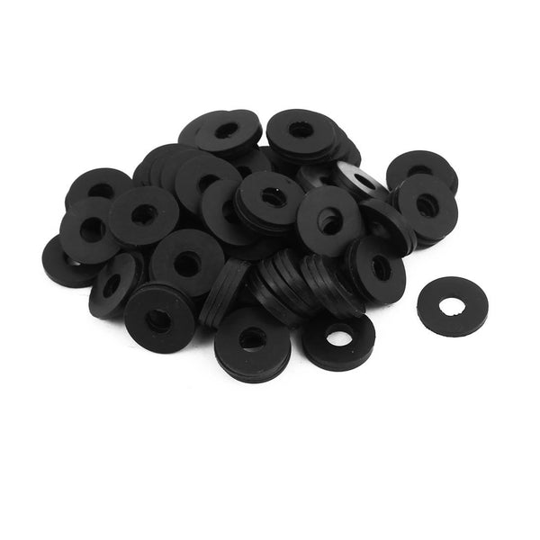 uxcell Rubber Flat Washers, 16mm OD, 6mm ID, 1.5mm Thickness, Pack of 100