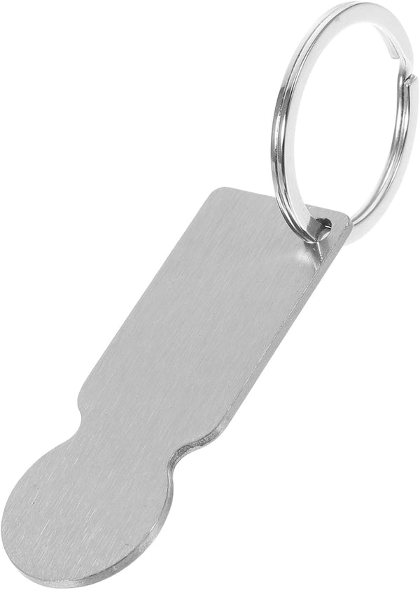 DOITOOL Stainless Steel Shopping Trolley Keychain Token Creative Heat Transfer Opener for