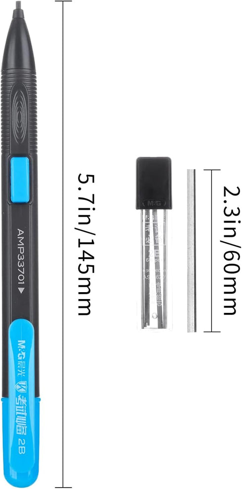M&G 9 Pcs Mechanical Pencils Sets - 6 Mechanical Pencils, 3 Tubes of Lead Refills for Sketching and Drafting
