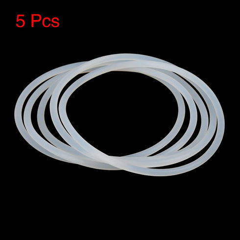 X AUTOHAUX Silicone O-Rings, 85mm OD 78mm ID 3.5mm Width VMQ Seal Gasket for Compressor Valves Pipe Repair, White, Pack of 5