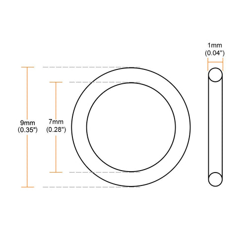 uxcell Fluorine Rubber O-Rings, 9mm OD 7mm ID 1mm Width FKM Seal Gasket, Green, Pack of 20 for Machinery Plumbing